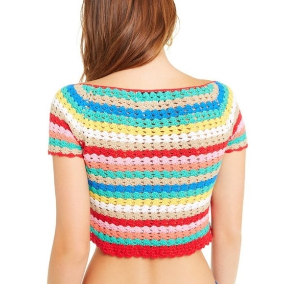 Wildfox Vibrant Glow Stassi Knit Crop Top XS - Picture 2 of 6